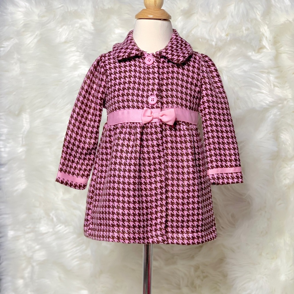 Stylish Houndstooth Peacoat for Baby Girls 12m